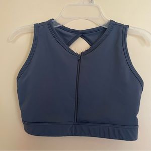 Motionwear Gray Zipper Sports Bra
